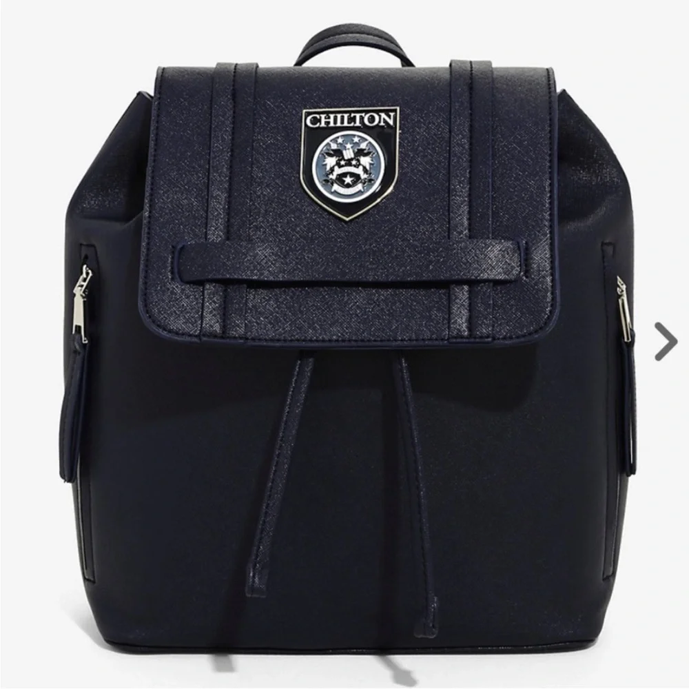 Gilmore Girls Rory’s Chilton Backpack Navy Blue Faux Leather Bag by Warner Bros - Picture 1 of 9